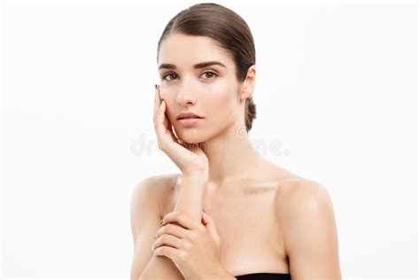 Beauty Skin Care Concept Beautiful Caucasian Woman Face Portrait