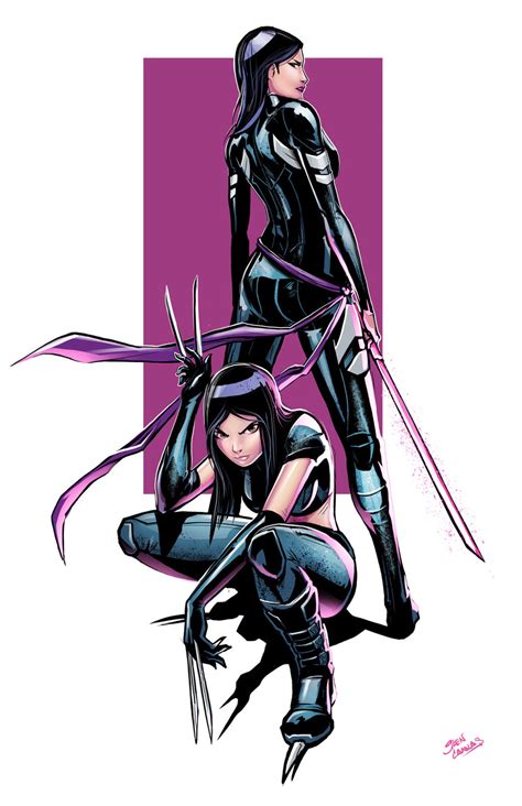 Psylocke And X23 By Glen Canlas Marvel Comics Art Marvel Women Marvel