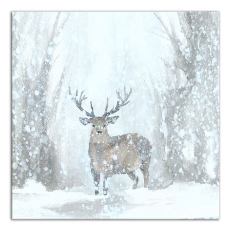 Loon Peak® Deer In Winter Wonderland Graphic Art Print On Canvas In