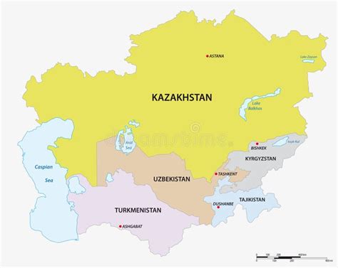 Central Asia Map High Detailed Political Map Of Central Asian Region