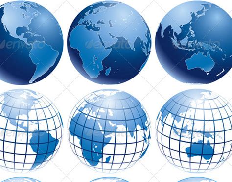 Shiny Blue Earth Globes On Behance