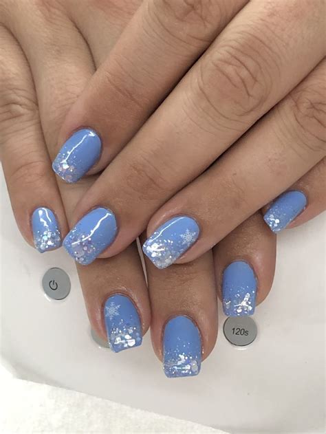 periwinkle blue snowflake ombre gel nails light elegance night owl buttercream  beezy