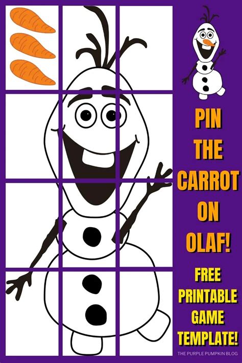 Pin The Nose On Olaf Free Printable