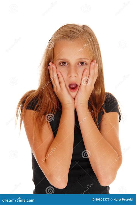 Scared Looking Young Girl Stock Photo Image 59905377