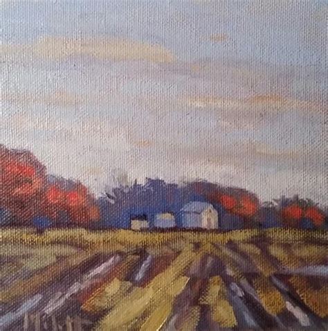 Daily Paintworks Autumn Landscape Rural Original Oil Painting And