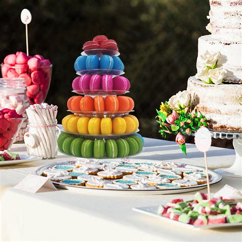 Tiers Macaron Display Stand Wedding Party Cake Dessert Tower Rack