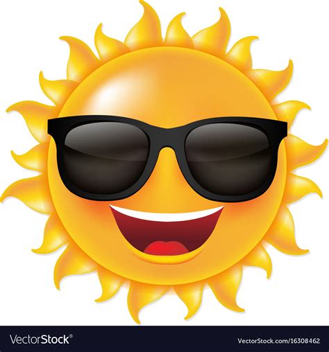 Sun With Sunglasses Royalty Free Vector Image Vectorstock