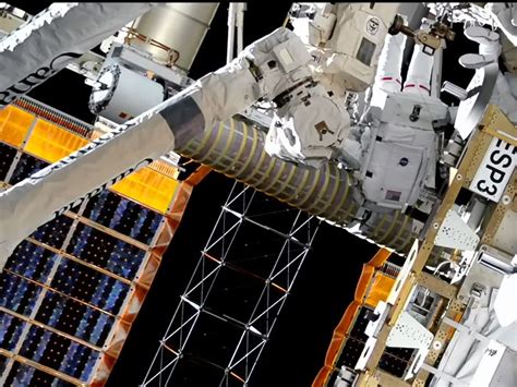 Nasa Astronauts Install Solar Panel On International Space Station