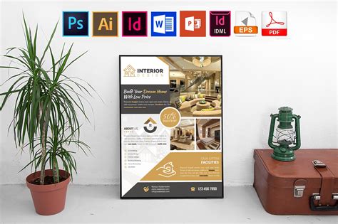 Poster Interior Design Service V 1 Flyer Templates ~ Creative Market