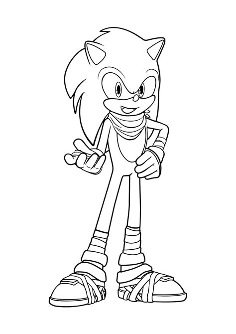 Sonic Ready To Fight Coloring Page - Free Printable Coloring Pages for Kids