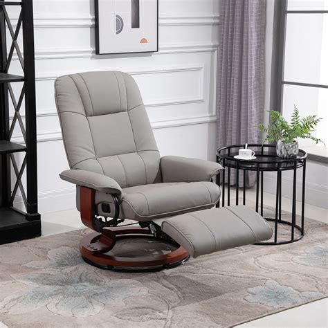 Relaxing And Comfortable Grey Adjustable Recliner Chair W Extending