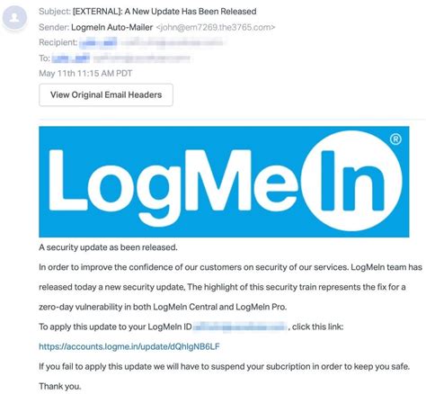 New Phishing Campaign Impersonates Logmein To Steal User Credentials