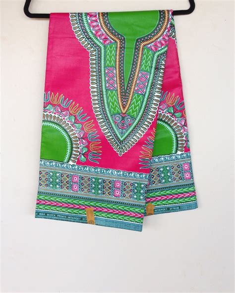 Pink With Green Dashiki Dashiki Fabric African Print Ankara