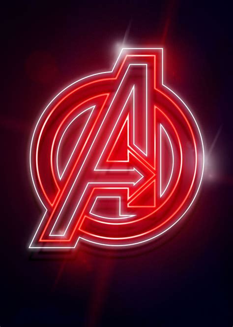 The Avengers Neon Poster Picture Metal Print Paint By Marvel