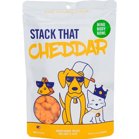 Mind Body Bowl Stack That Cheddar Cheese Dog And Cat Treats 35oz