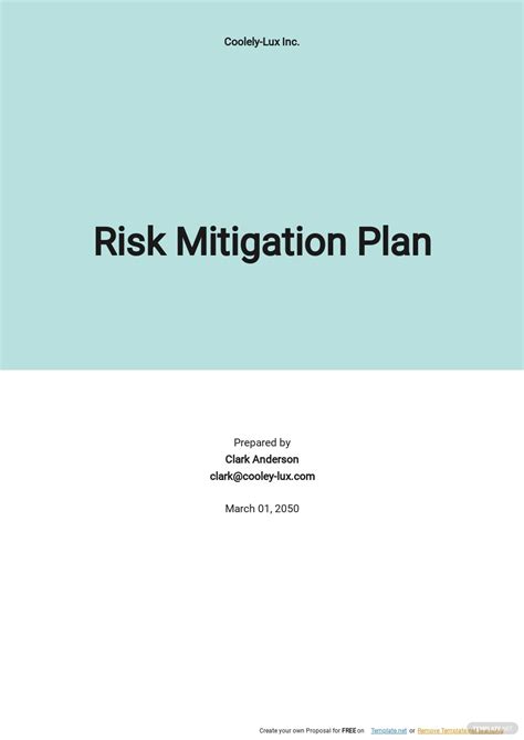 Risk Mitigation Plan Templates 9 Docs Free Downloads
