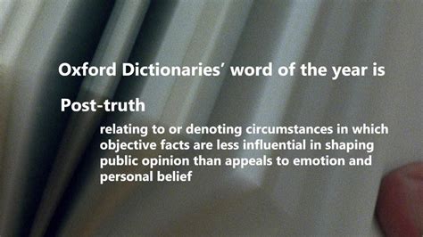 Post Truth Is The Oxford Dictionaries Word Of The Year News