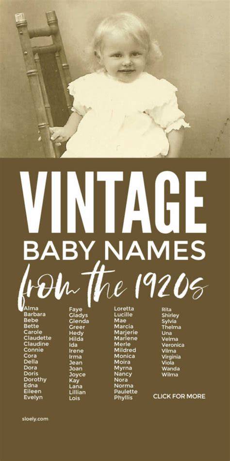 Vintage Baby Names List Gambaran