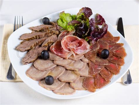 Gourmet Cold Meat Platter On A Buffet Stock Image Colourbox