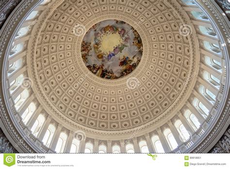 Rotunda Dome Inside Capitol Building Washington Dc Usa Editorial