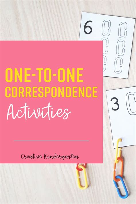 The Words One To One Correspondence Activities Are Shown With
