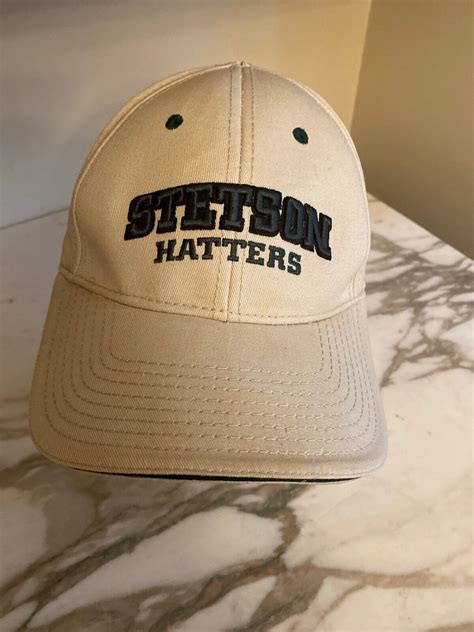 Stetson Hatters Khaki Green Script Cotton Baseball Cap Gem