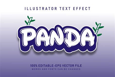 Panda Text Effect Design Vector Stock Vector Illustration Of Letter