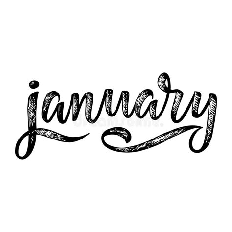 Handwritten Name Of Month Calligraphy Word For Calendars And