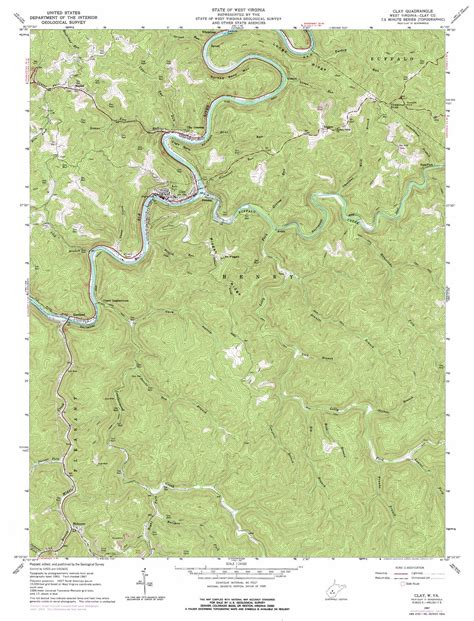 Clay Topographic Map 124000 Scale West Virginia
