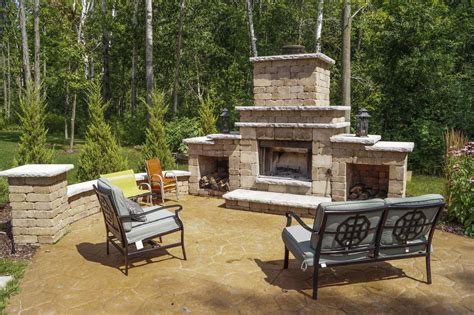 Outdoor Fireplace Landscaping Design In Appleton Wi