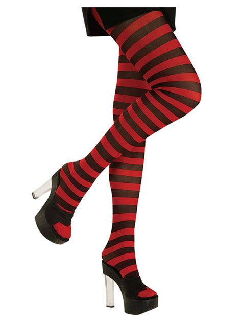 Rubies Costume Co Womens Black And Red Striped Costume Tights