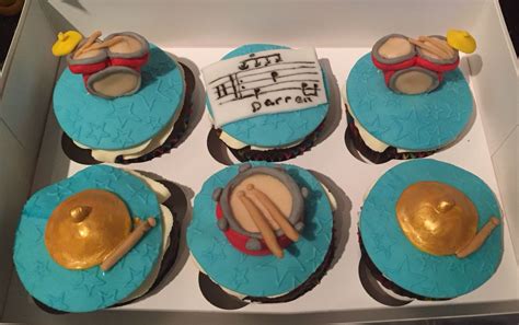 Drum Theme Cupcakes Cumpleaños