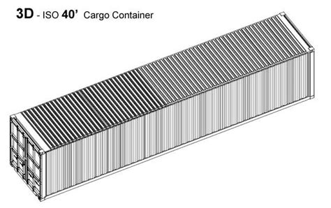 Iso Shipping Container 2d Drawings And 3d Models Residential Shipping