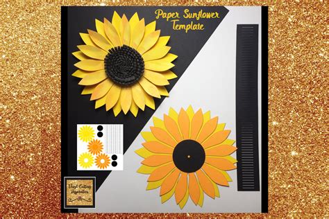 Paper Sunflower Template Svg Cut File Paper Flower Print 135292