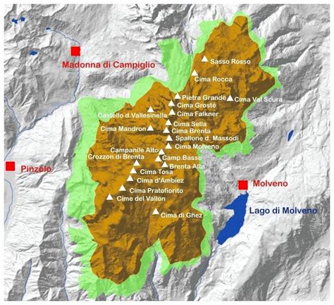 Brenta Dolomites Map Photos Diagrams And Topos Summitpost