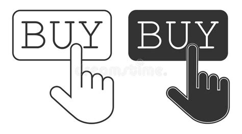 Hand Click Buy Icon Now Button Symbol Sign Purchase Vector Stock