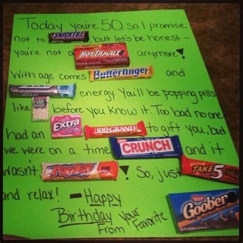 Simply click on the poster photo. 50th birthday candy card I made for a friend. by hazel ...