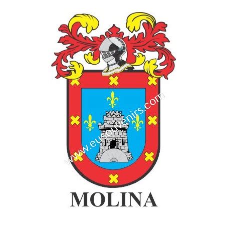 Llavero heráldico MOLINA Personalizado con apellido escudo de la