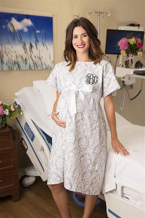 Personalized Labor Gowns Monogramed Delivery Gowns Cute Hospital Gowns