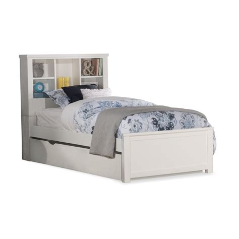 Highlands Bookcase Bed With Trundle Twin White Finish