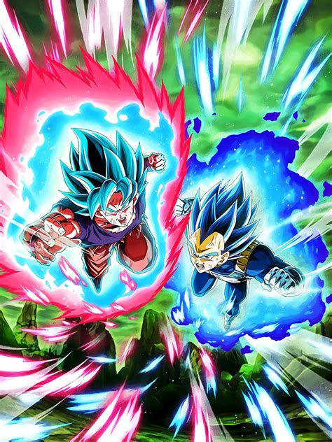 His super saiyan blue evolution form is said to be on par with goku's super saiyan blue kaioken form, but this still doesn't give a clear indication of who is stronger. SSGSS Goku & SSGSS Evolved Vegeta Assets | DB Legends ...