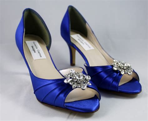 Royal Blue Low Heel Wedding Shoe Size 8 Sale 25 Heel