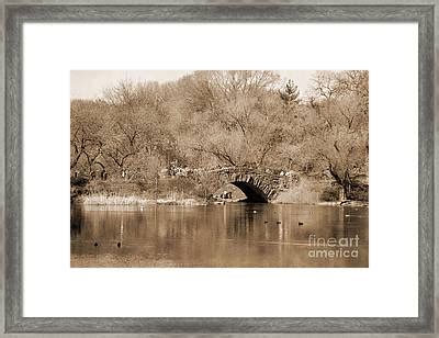 Stone Bridge Over The Lake In Central Park Vintage Photograph By Ricardmn Photography