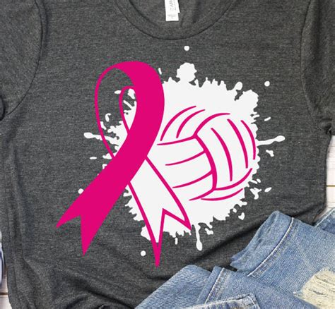 Volleyball Team Breast Cancer Awareness Volleyball Svg Etsy