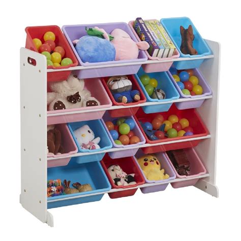 Kids Toy Storage Organizer Storage Bin Box With 16 Plastic Bins Xl