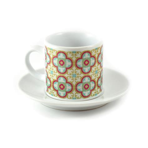 Malta Tile Espresso Cup And Saucer Pattern No12 Stephanie Borg