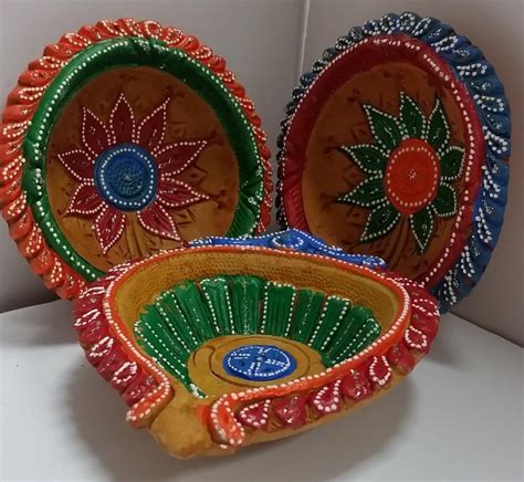 Large Clay Diyas Fancy Handmade Clay Diwali Diya Usa