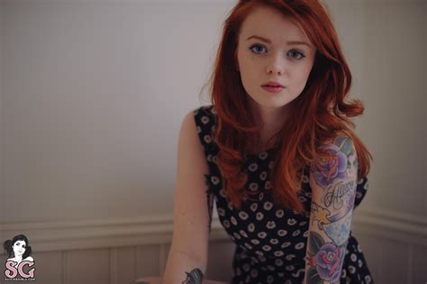 X Suicide Girls Redhead Tattoo Women Julie Kennedy Wallpaper Coolwallpapers Me