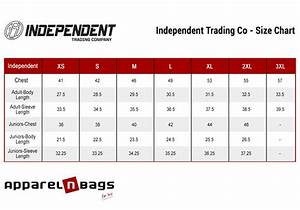 Independent Trading Co Size Chart Apparelnbags Com