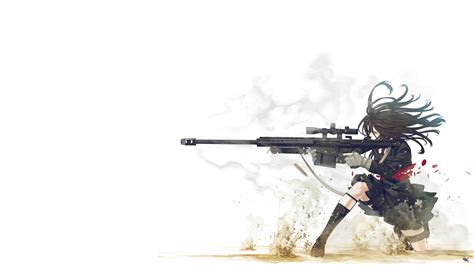 【ドルフロ】4人で構成された404小隊とは？ anime girls fictional characters guns art weapons guns art background kunst revolvers performing arts. EF-88 rifle HD Wallpapers